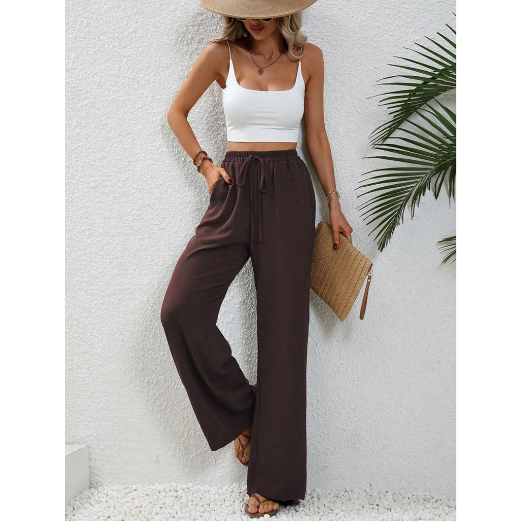 Charlotte | Damen Palazzo Hose Mit Kordelzug Für Freizeit