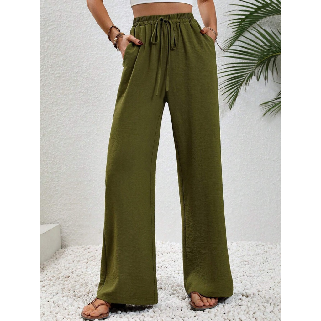 Charlotte | Damen Palazzo Hose Mit Kordelzug Für Freizeit