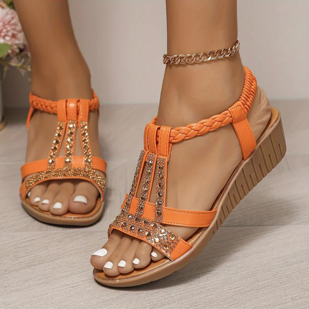 Chris | Damen Orthopädische Sandalen Mit Strass