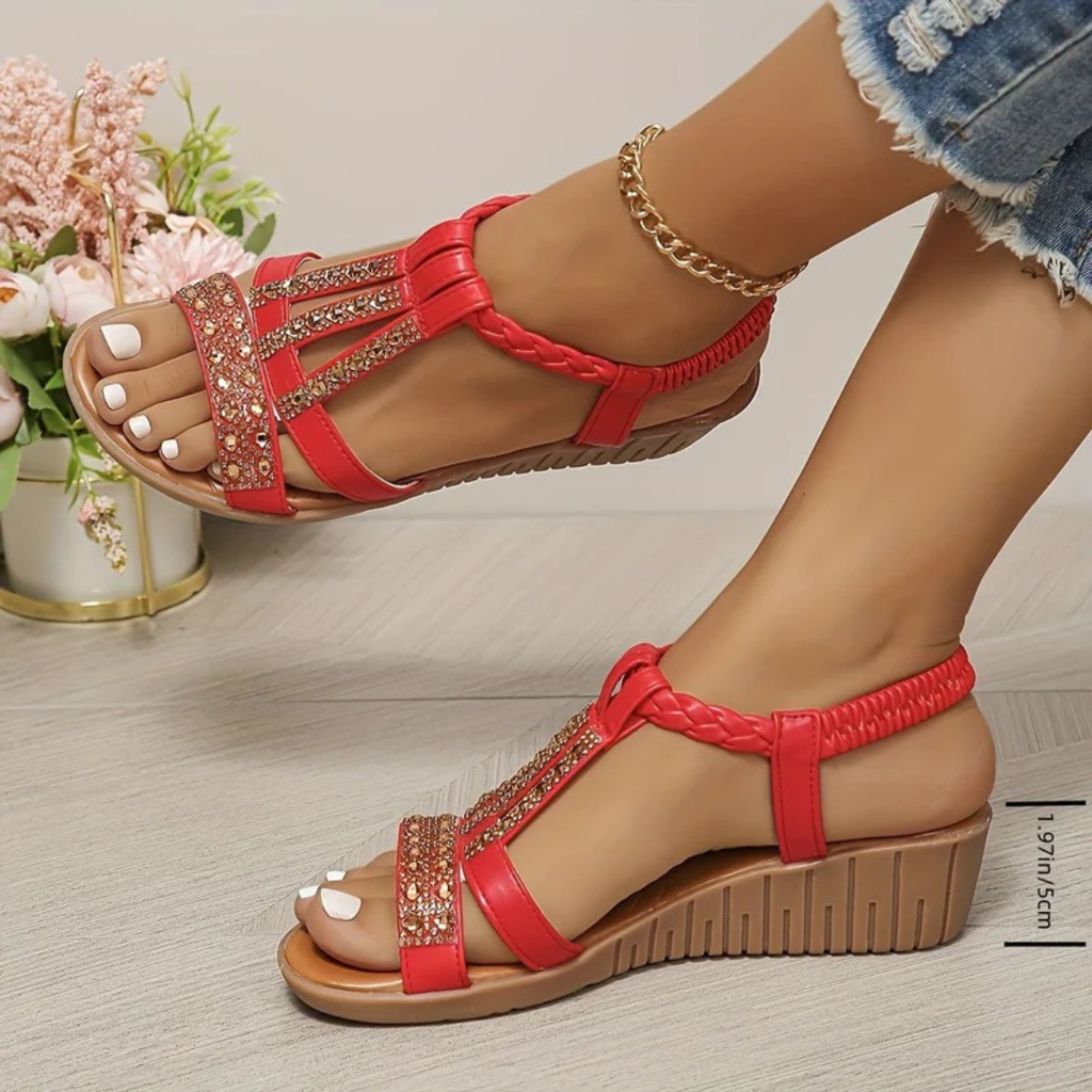 Chris | Damen Orthopädische Sandalen Mit Strass