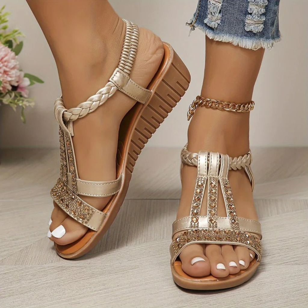 Chris | Damen Orthopädische Sandalen Mit Strass
