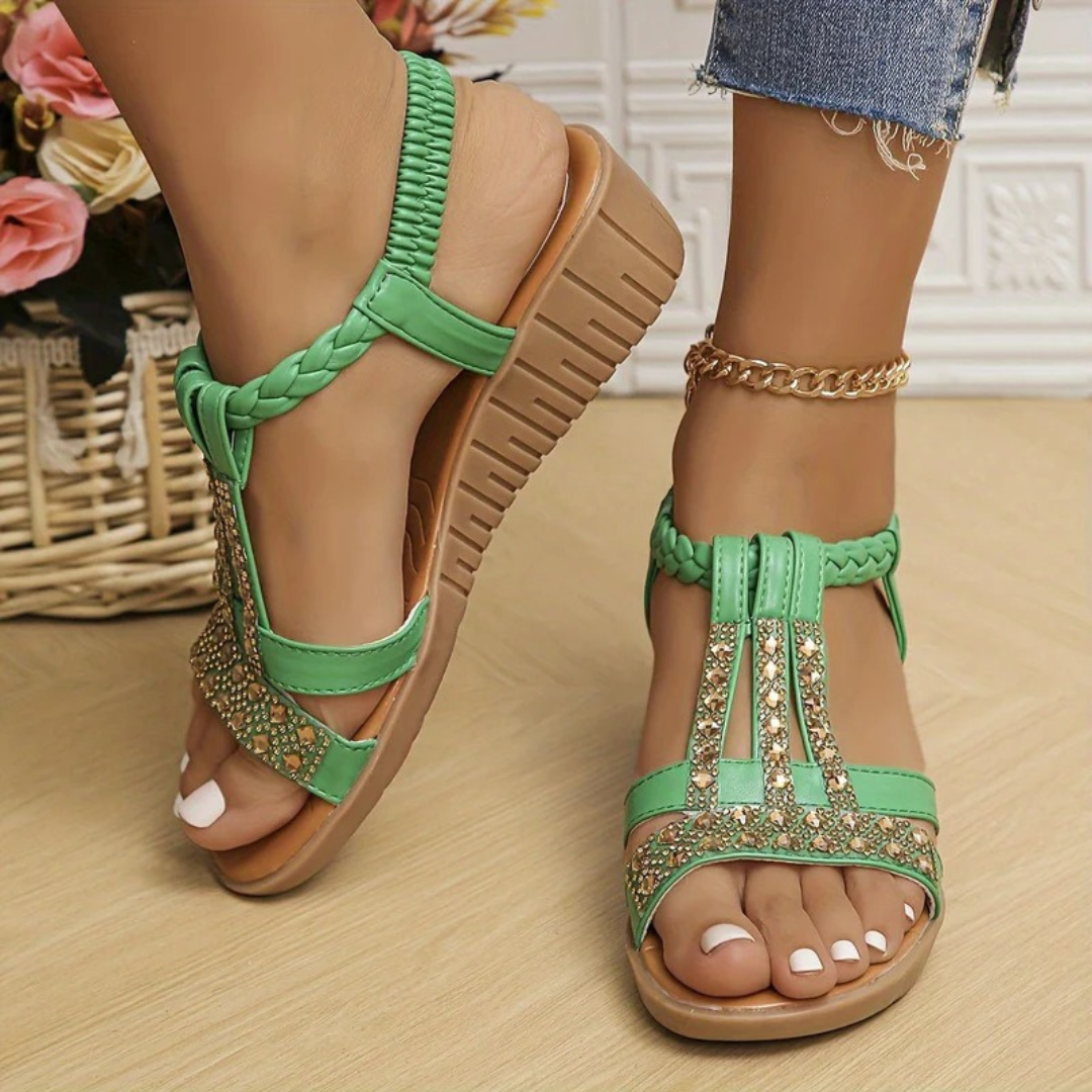 Chris | Damen Orthopädische Sandalen Mit Strass