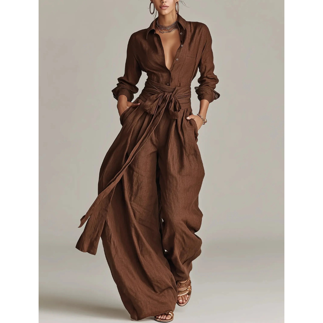 Christa | Damen Sommer Jumpsuit Mit Gürtel