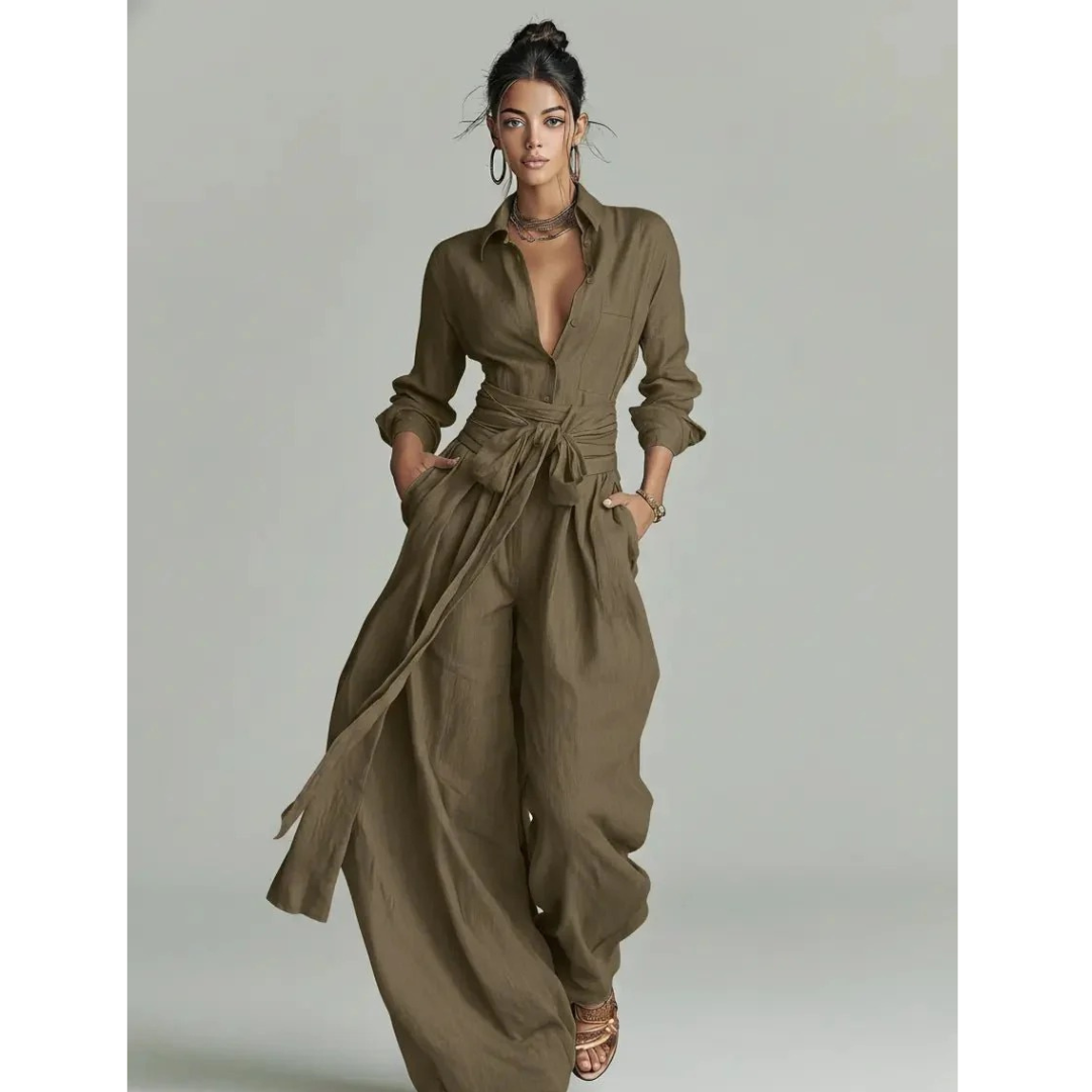 Christa | Damen Sommer Jumpsuit Mit Gürtel