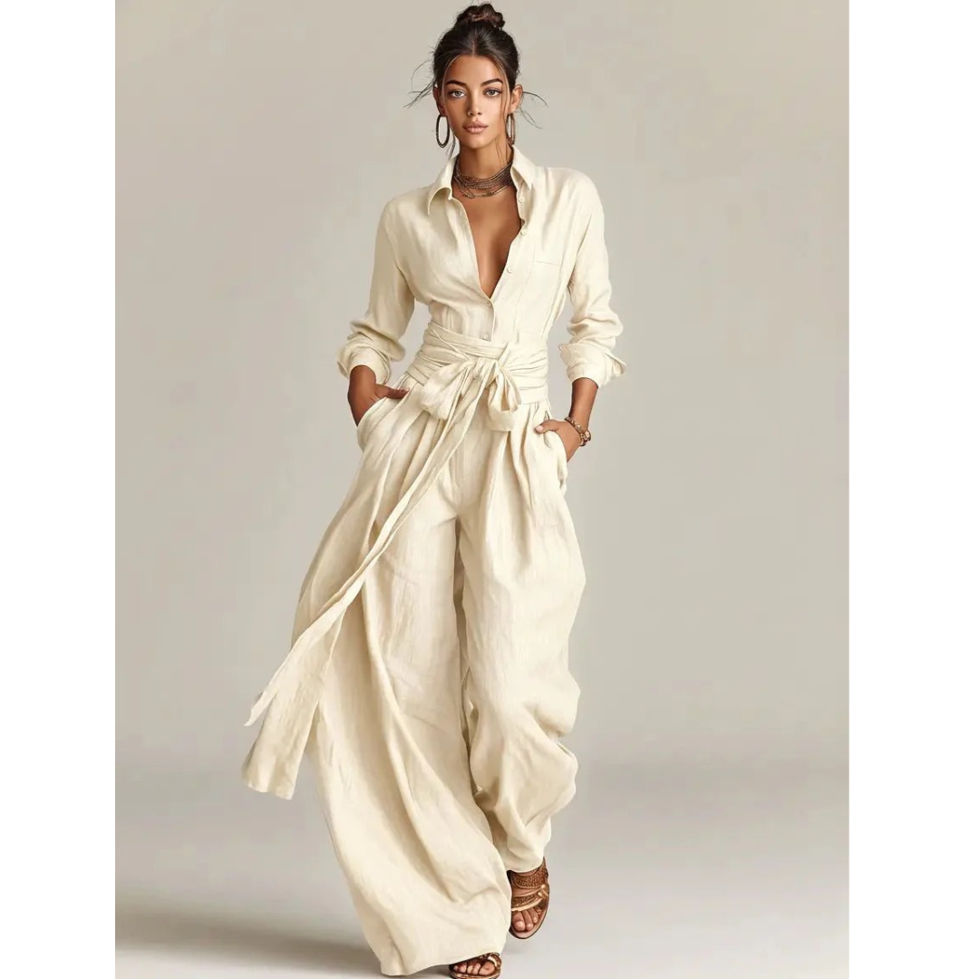 Christa | Damen Sommer Jumpsuit Mit Gürtel