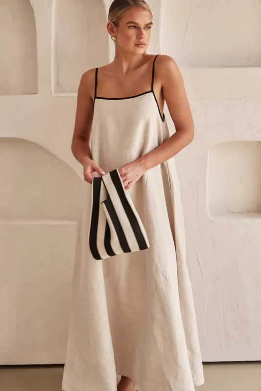 Christiane | Damen Creme farbe Freizeit Maxikleid