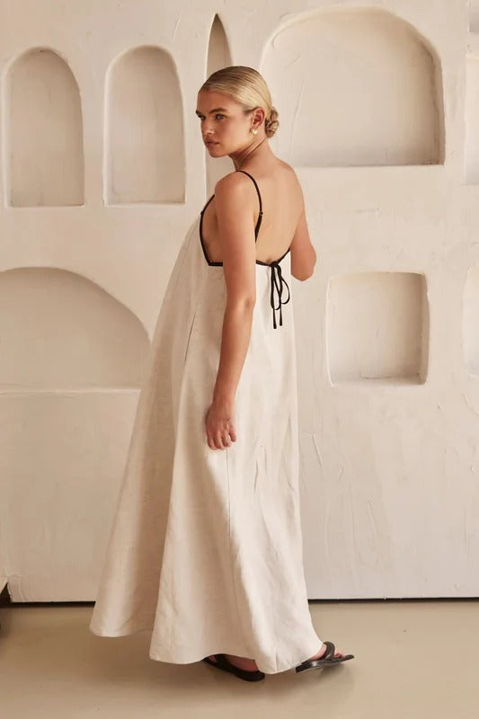 Christiane | Damen Creme farbe Freizeit Maxikleid