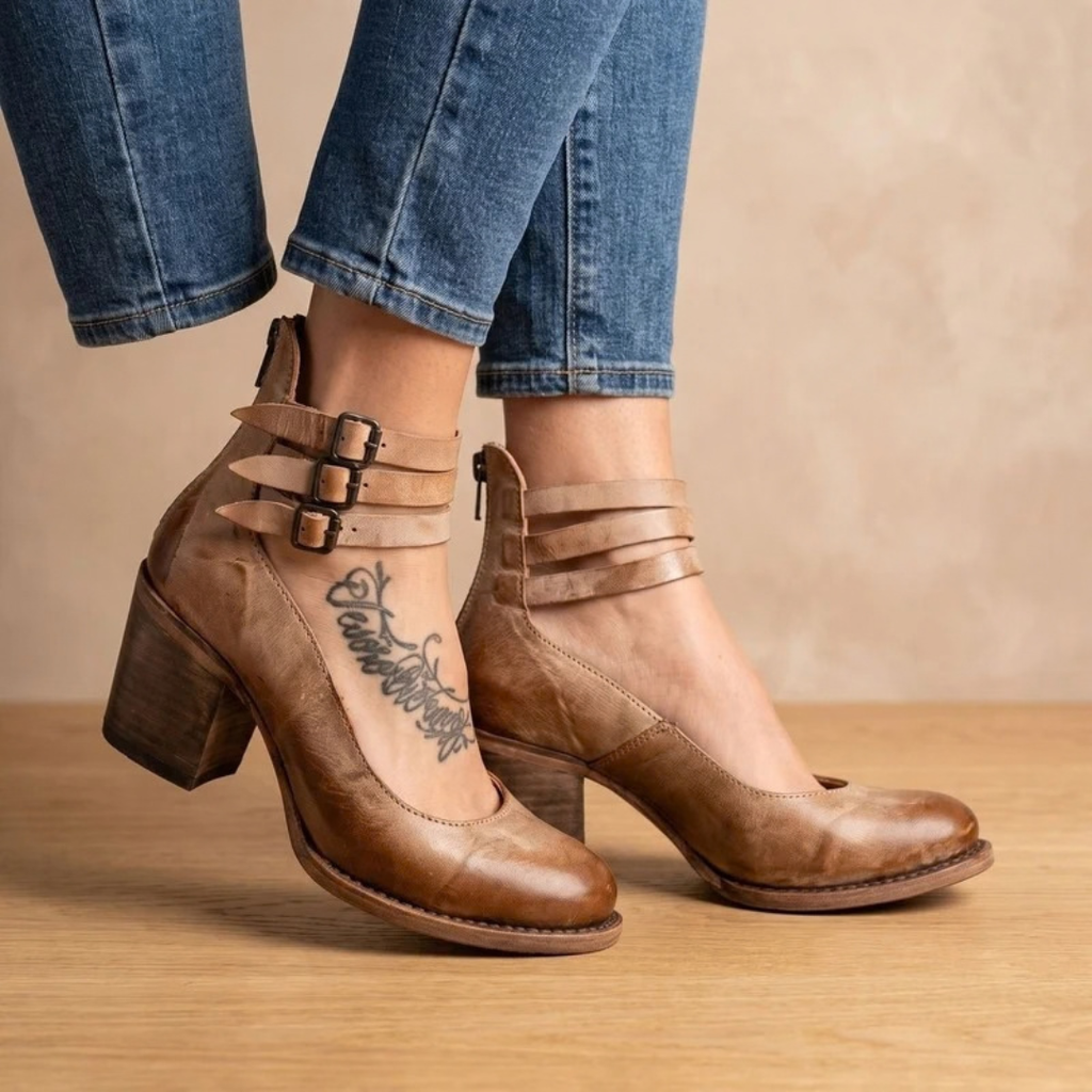 Christina | Damen Orthopädische Stiefeletten mit Doppelter Schnalle