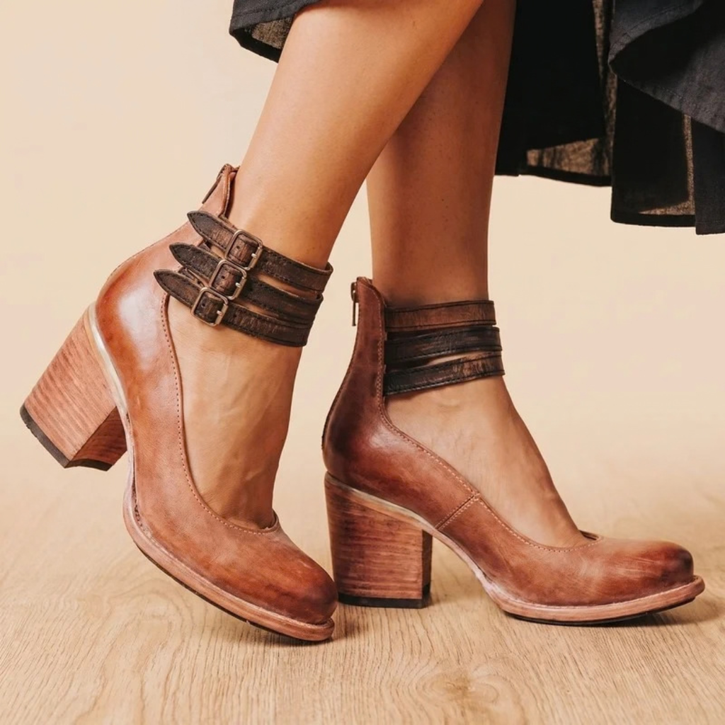 Christina | Damen Orthopädische Stiefeletten mit Doppelter Schnalle