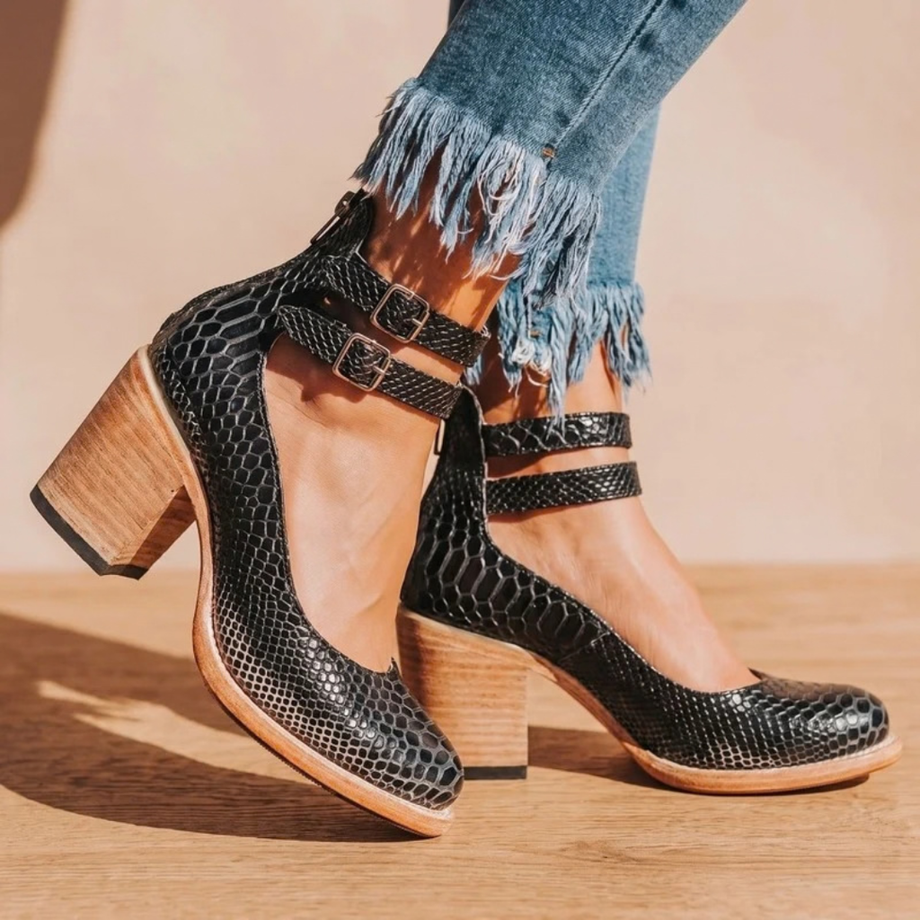 Christina | Damen Orthopädische Stiefeletten mit Doppelter Schnalle