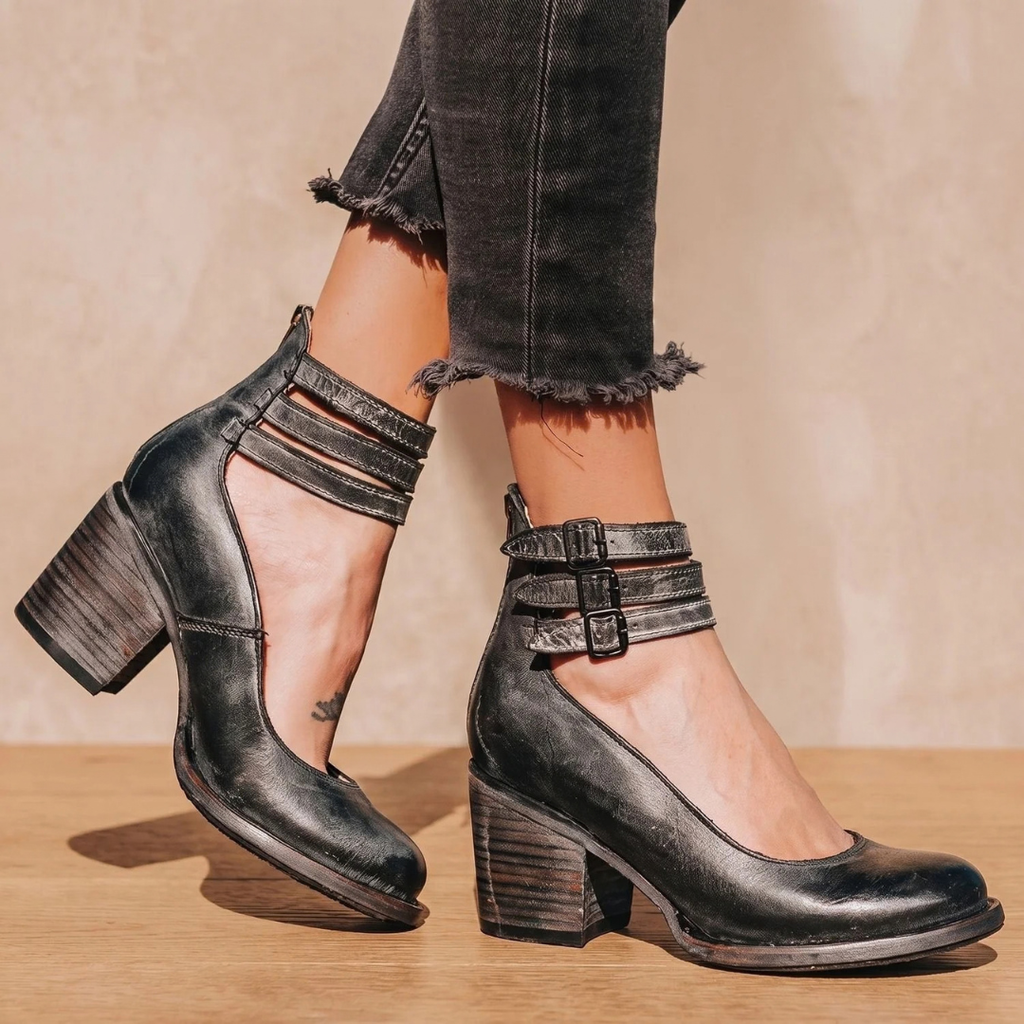 Christina | Damen Orthopädische Stiefeletten mit Doppelter Schnalle