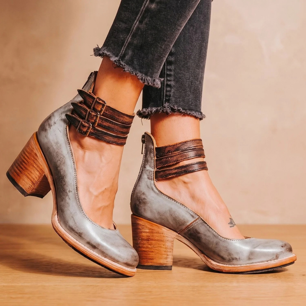 Christina | Damen Orthopädische Stiefeletten mit Doppelter Schnalle
