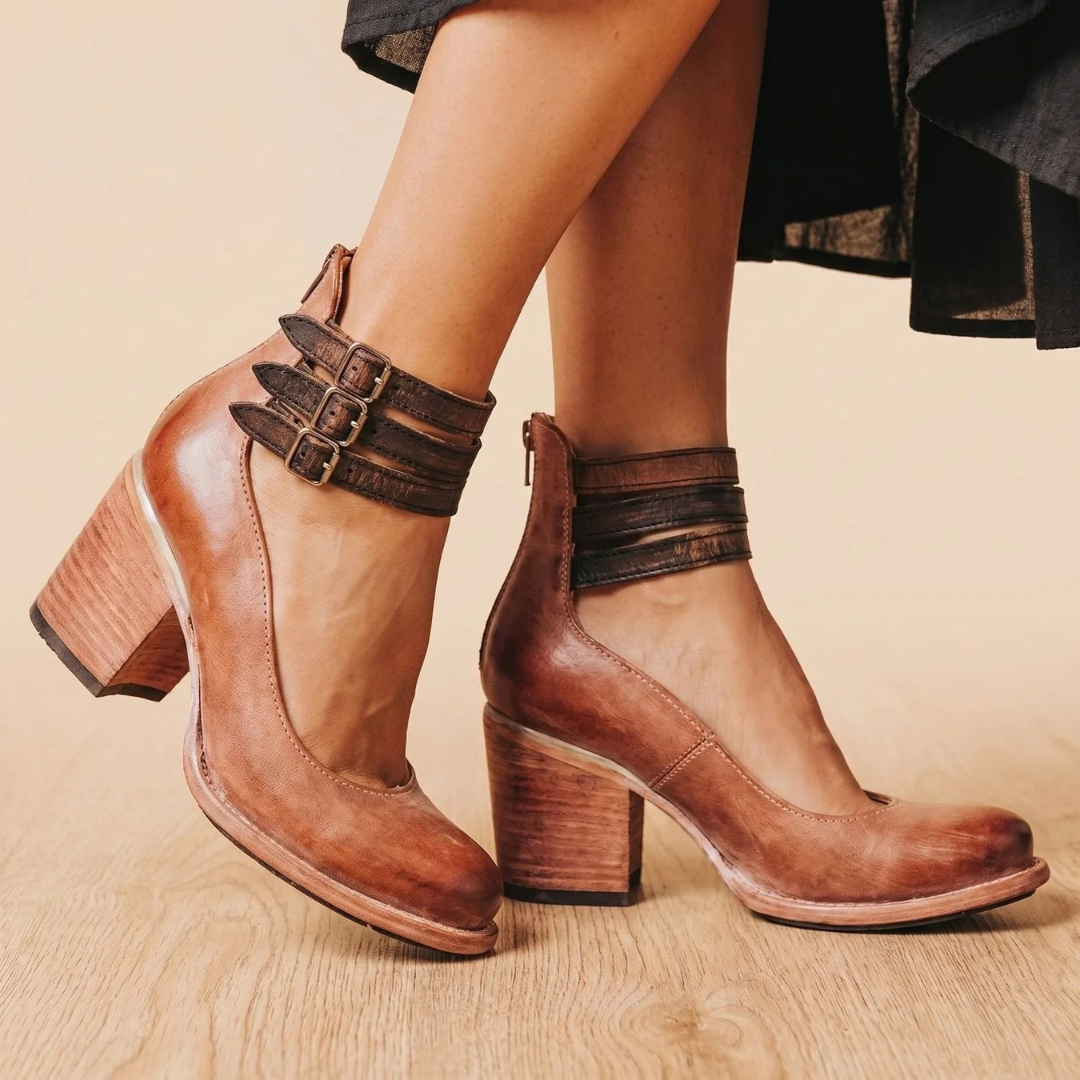 Christina | Damen Orthopädische Stiefeletten mit Doppelter Schnalle