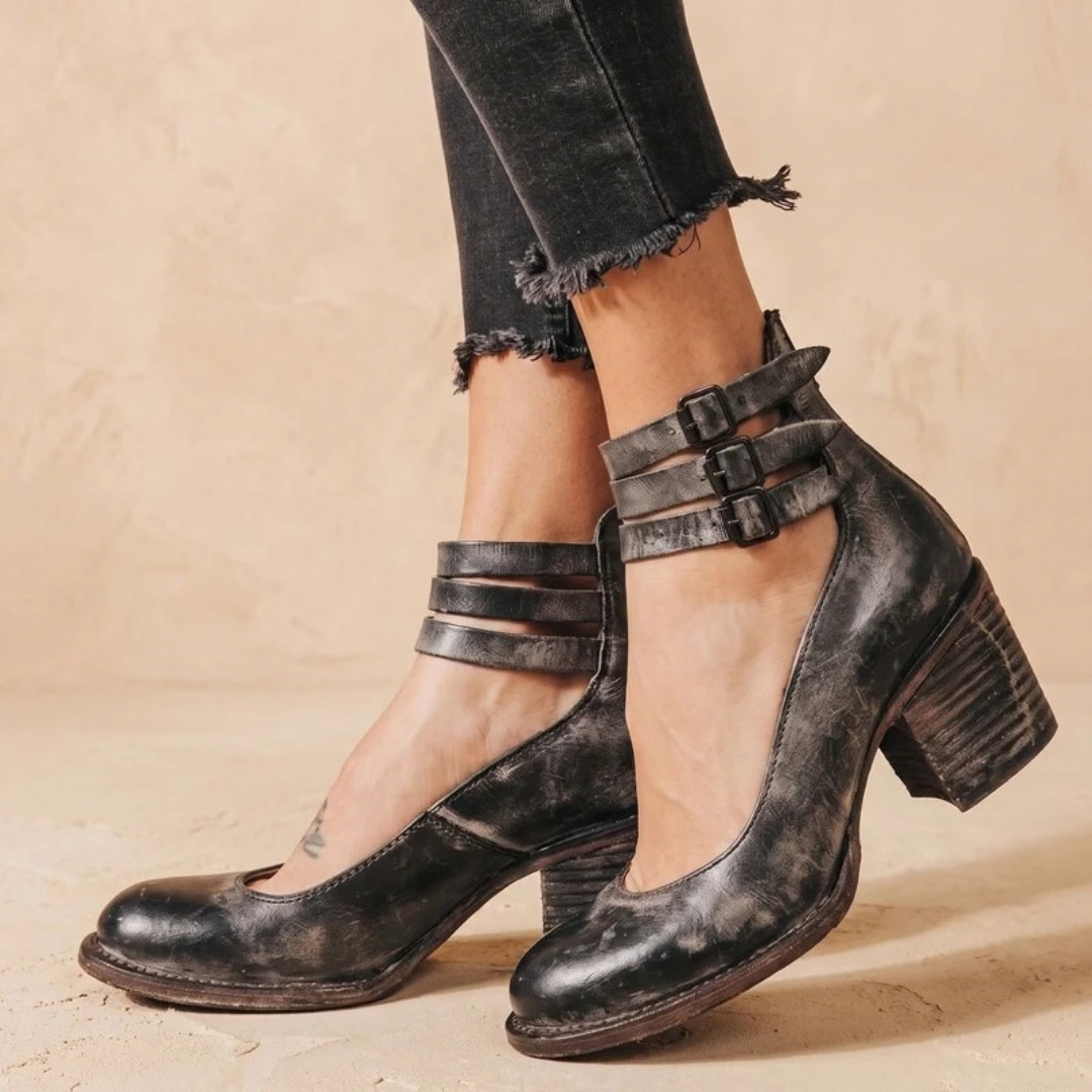 Christina | Damen Orthopädische Stiefeletten mit Doppelter Schnalle