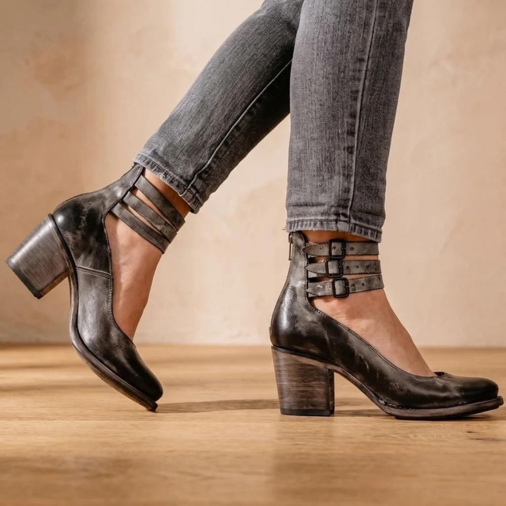 Christina | Damen Orthopädische Stiefeletten mit Doppelter Schnalle