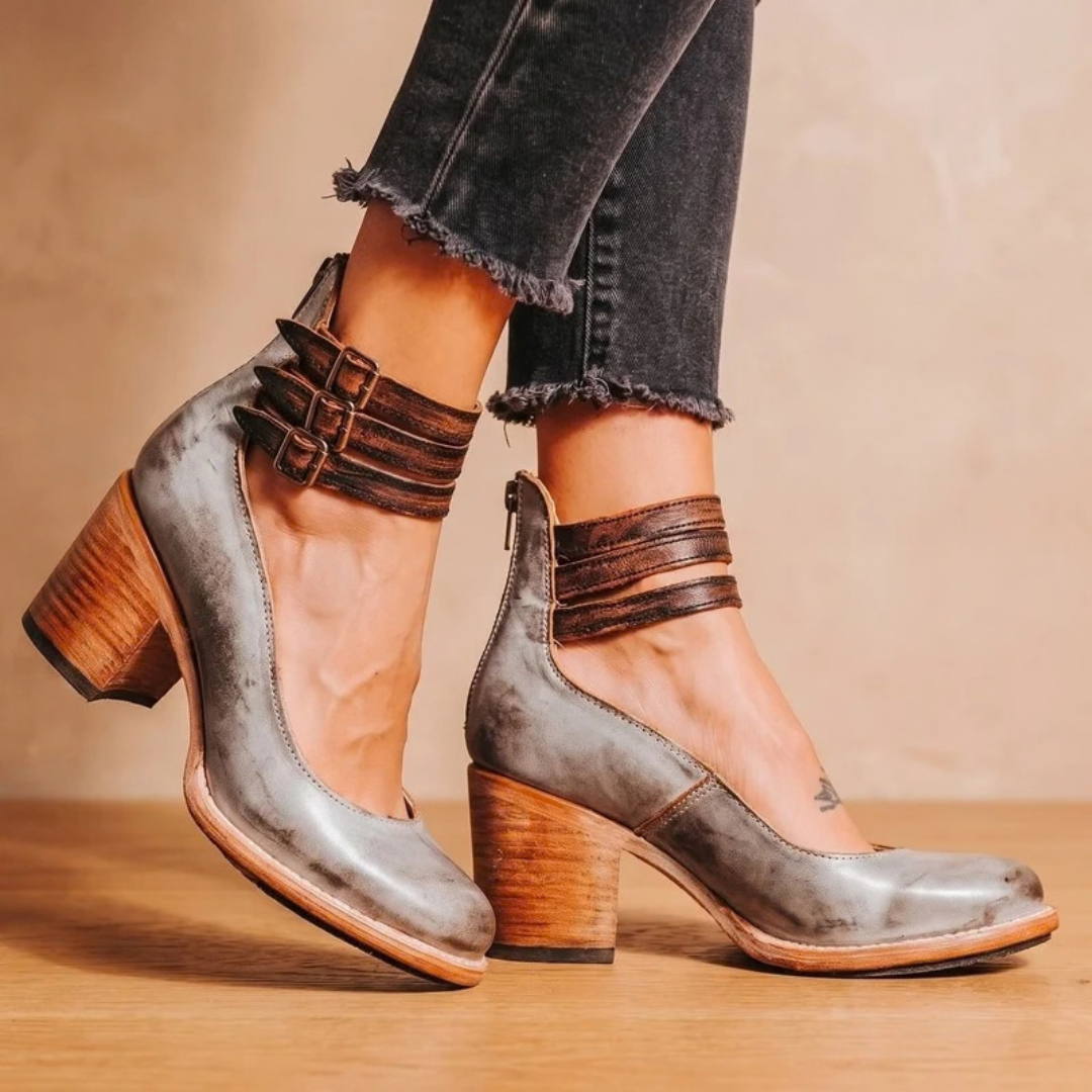 Christina | Damen Orthopädische Stiefeletten mit Doppelter Schnalle