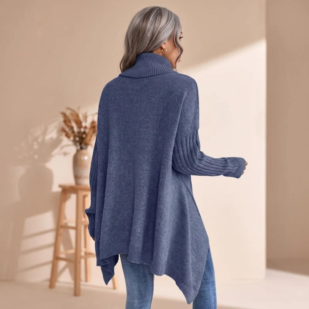 Christina | Damen Rollkragenpullover mit langram und Oversized Schnitt