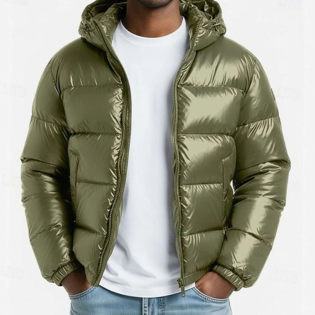 Christoph | Herren Pufferjacke Winterjacke mit Kapuze und Reißverschluss