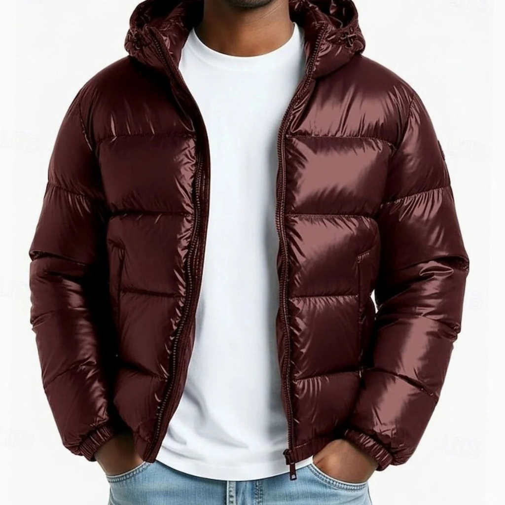 Christoph | Herren Pufferjacke Winterjacke mit Kapuze und Reißverschluss