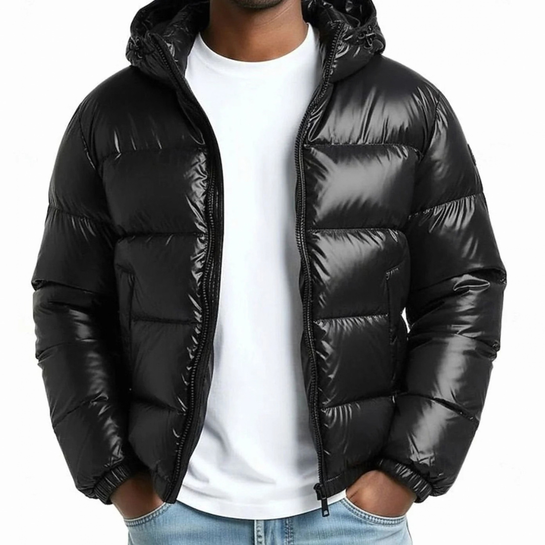 Christoph | Herren Pufferjacke Winterjacke mit Kapuze und Reißverschluss