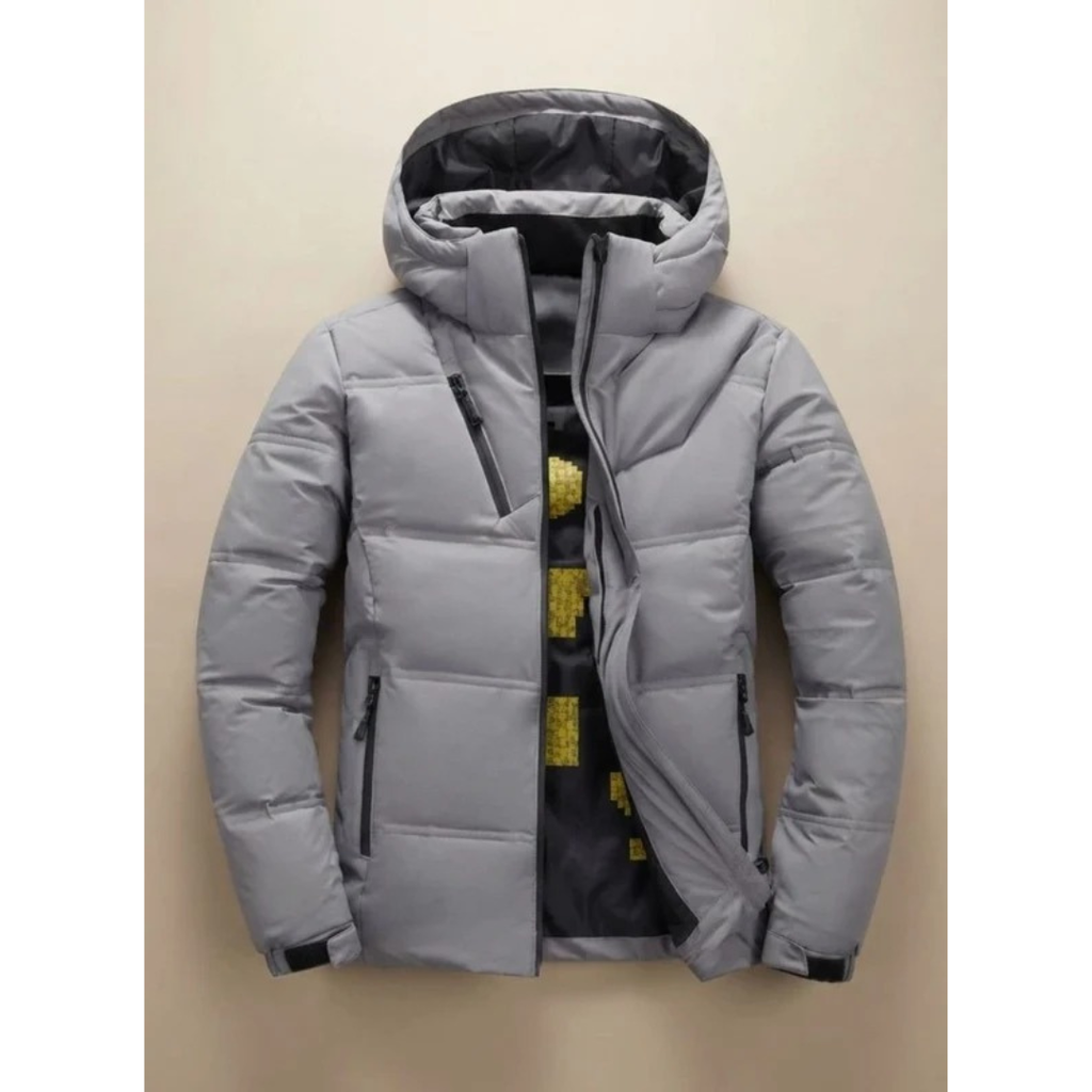 Cihan | Herren Winterjacke mit Kapuze und Taschen mit Reißverschluss