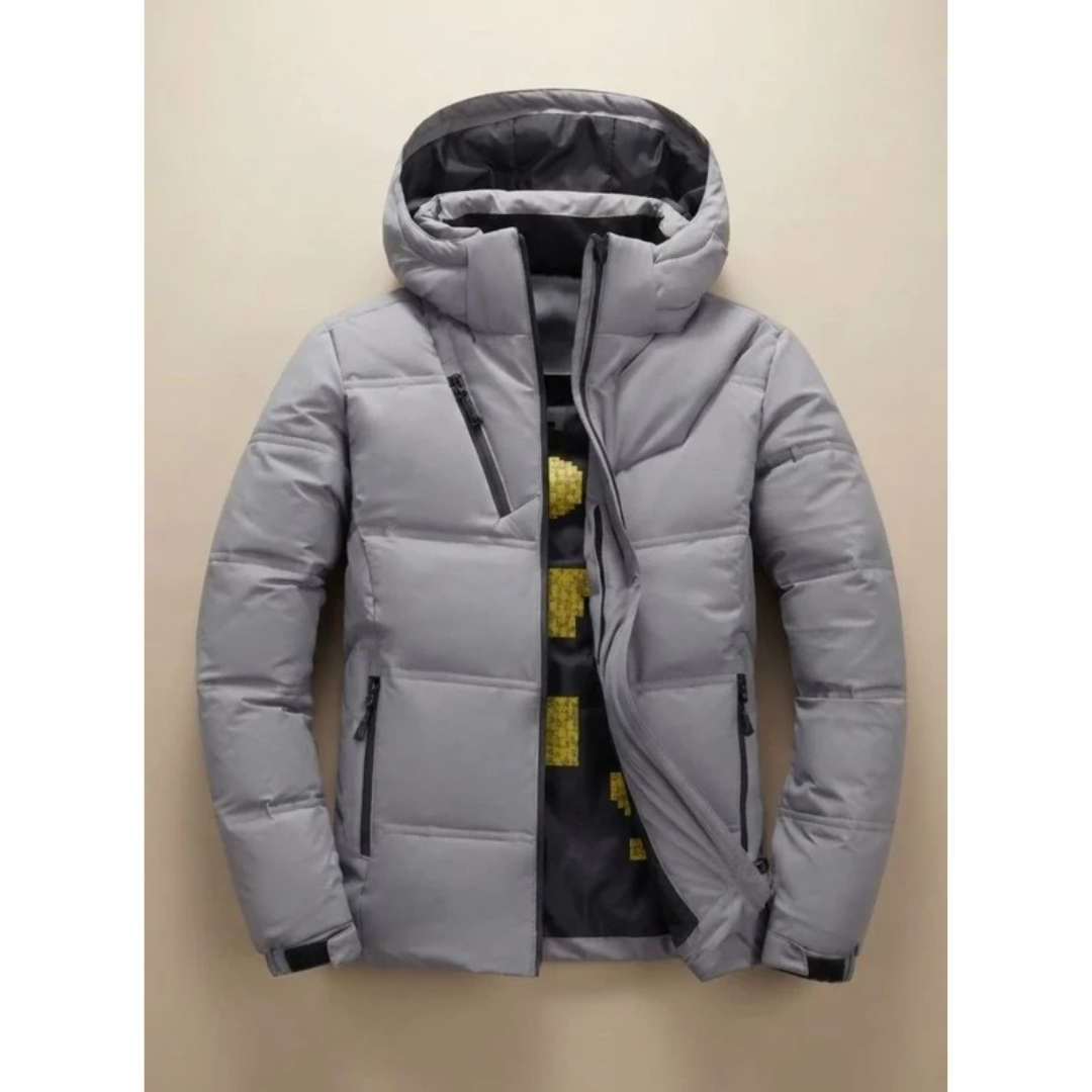 Cihan | Herren Winterjacke mit Kapuze und Taschen mit Reißverschluss