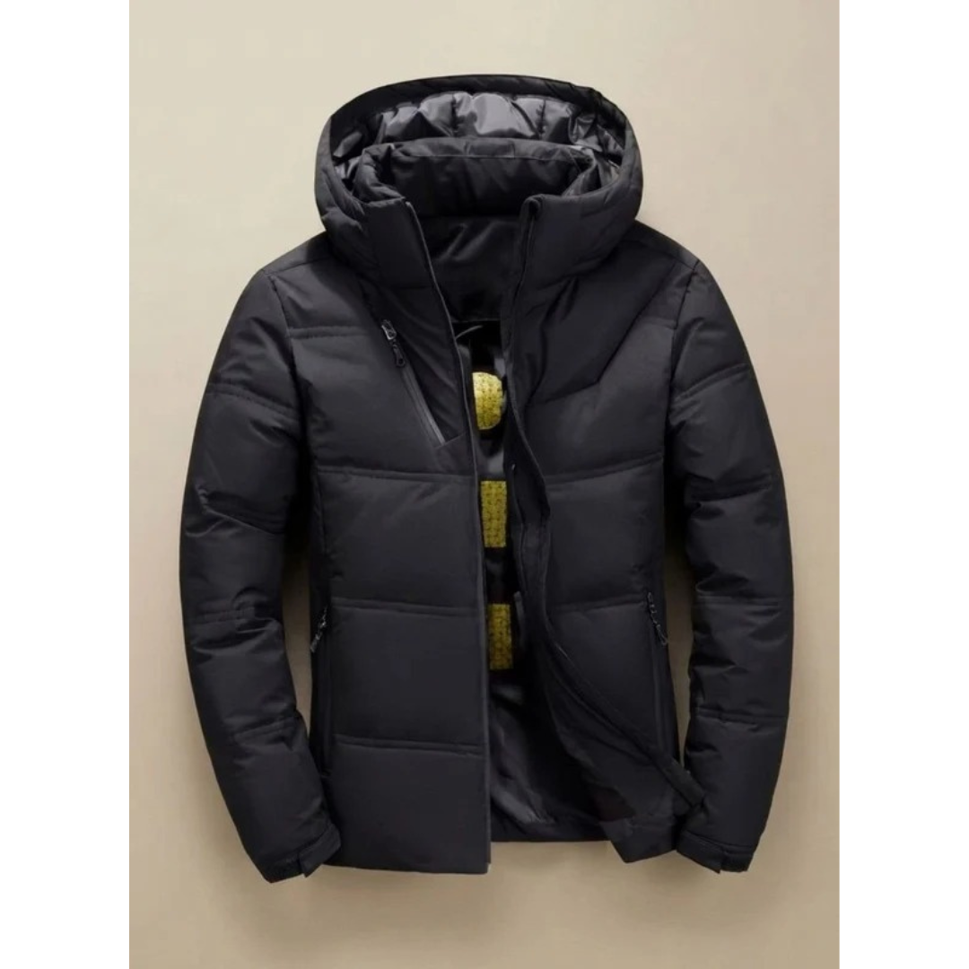 Cihan | Herren Winterjacke mit Kapuze und Taschen mit Reißverschluss