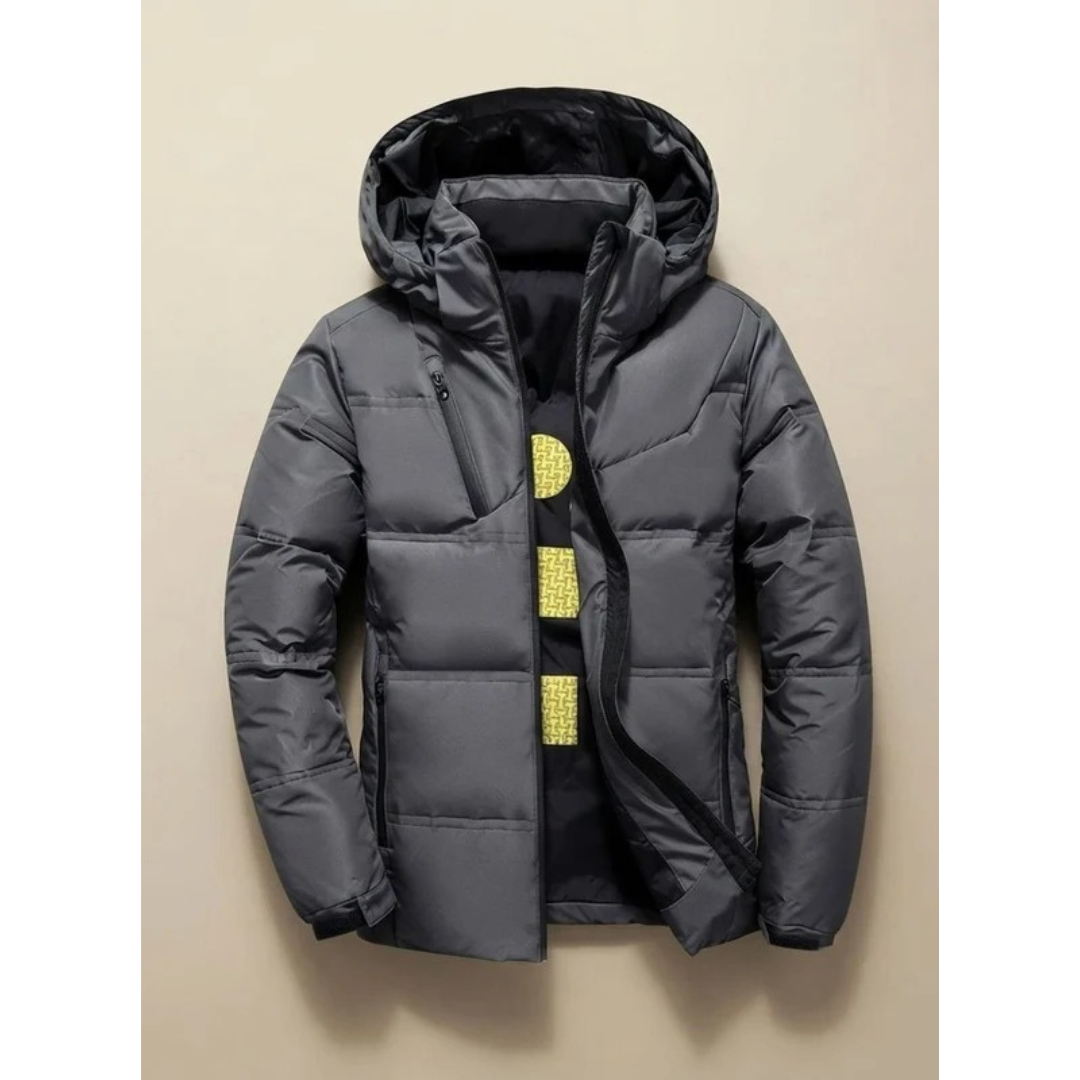 Cihan | Herren Winterjacke mit Kapuze und Taschen mit Reißverschluss