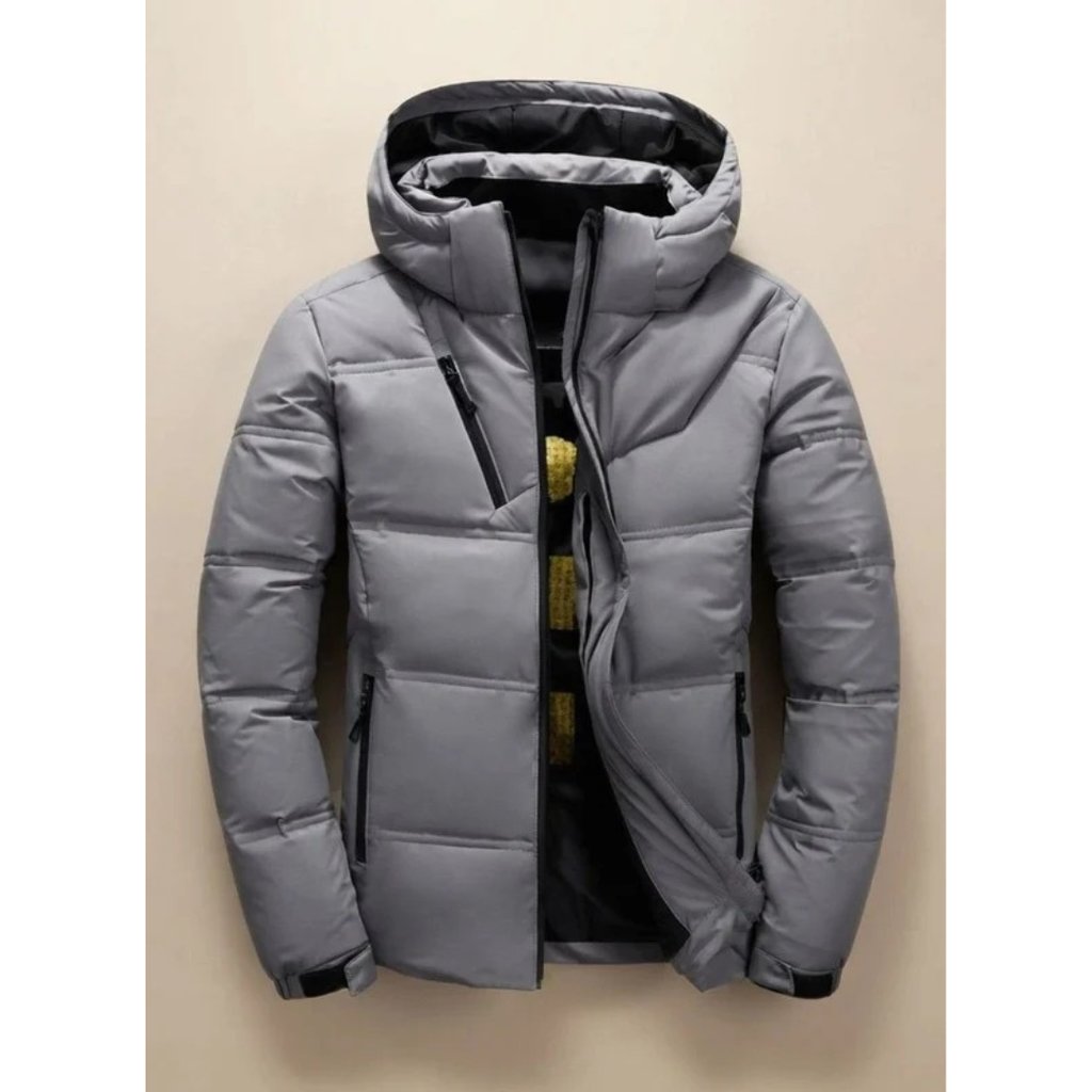 Cihan | Herren Winterjacke mit Kapuze und Taschen mit Reißverschluss