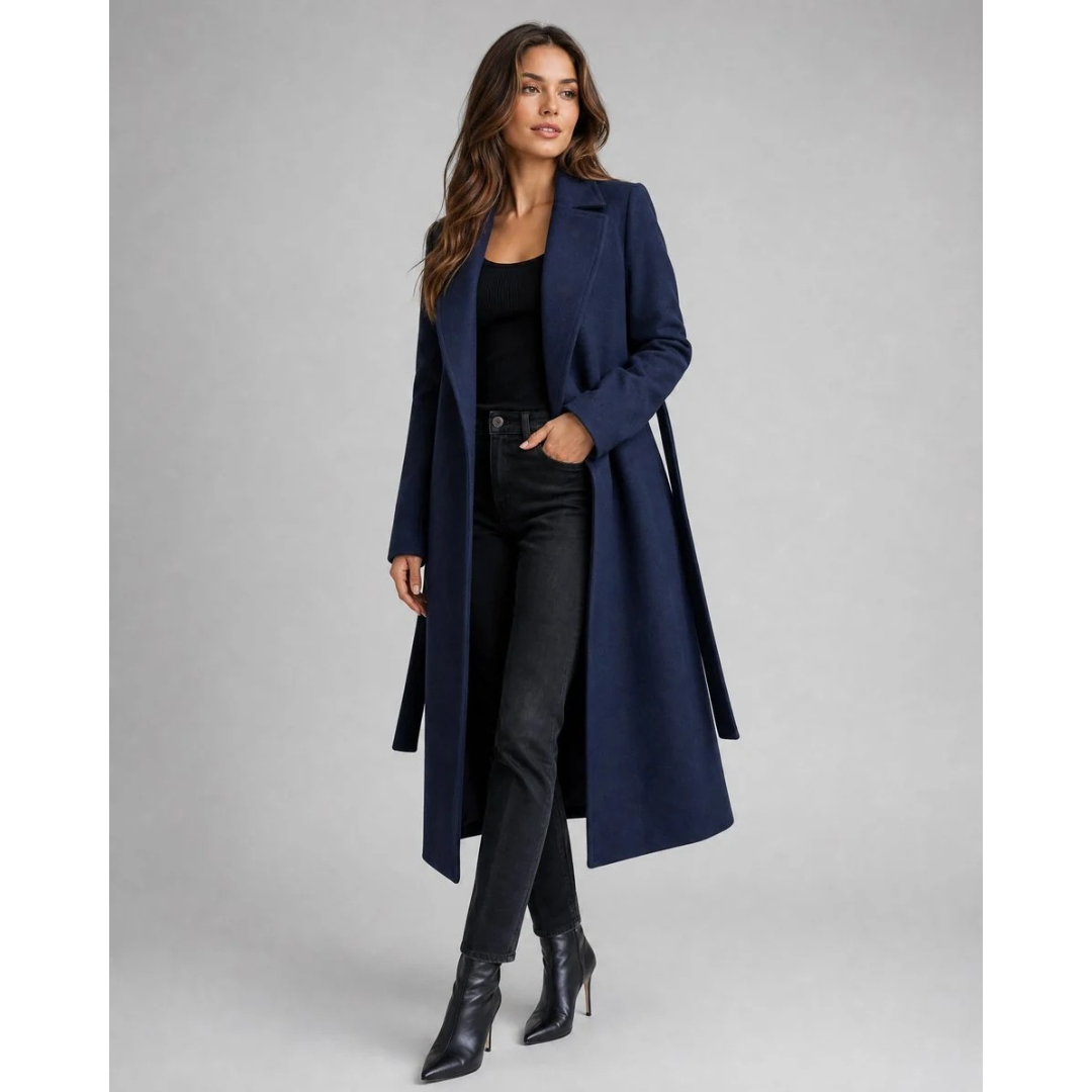 Clara | Damen Elegant Trench Coat mit Gürtel
