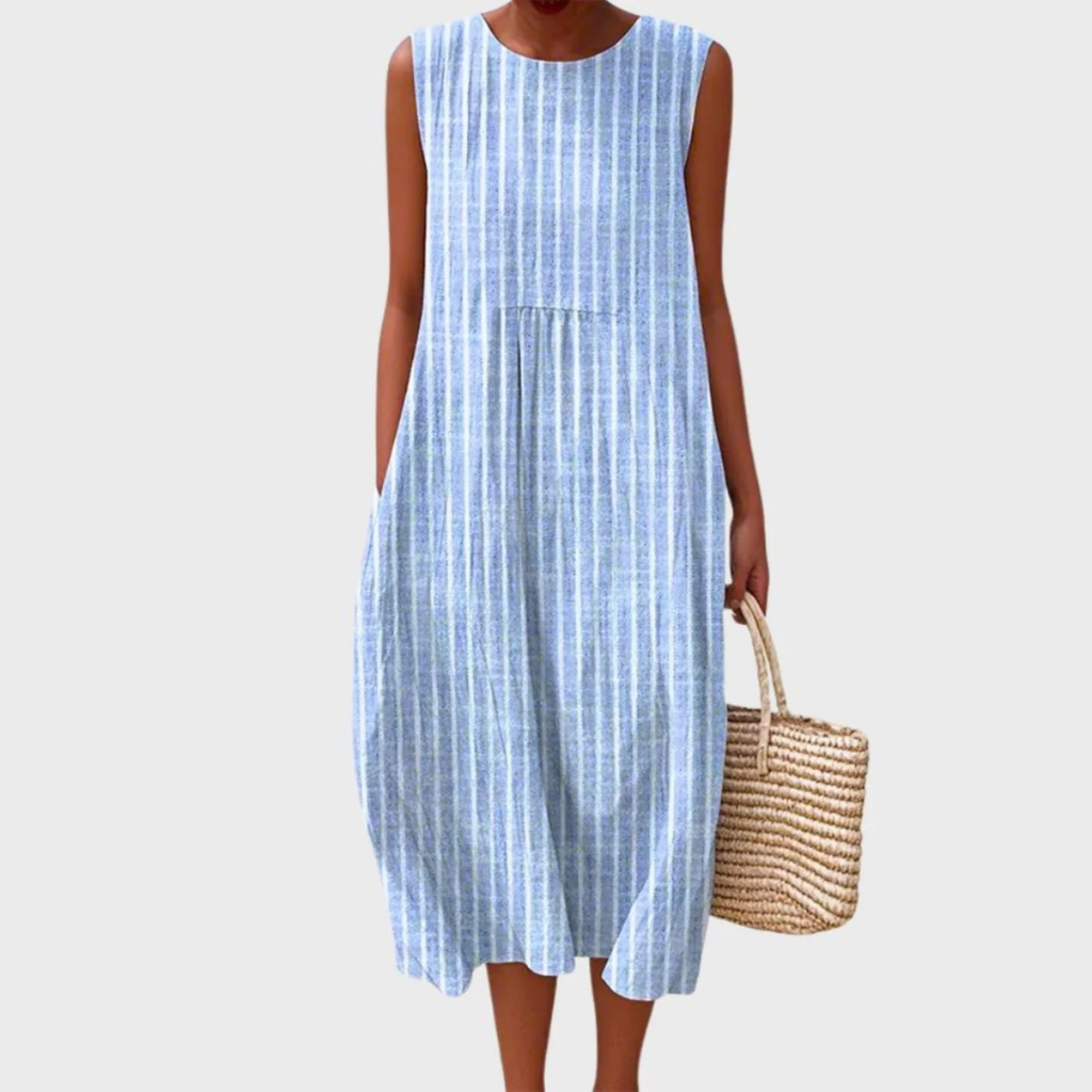 Clara | Damen Linnen Midi-Kleid Relaxed-Fit