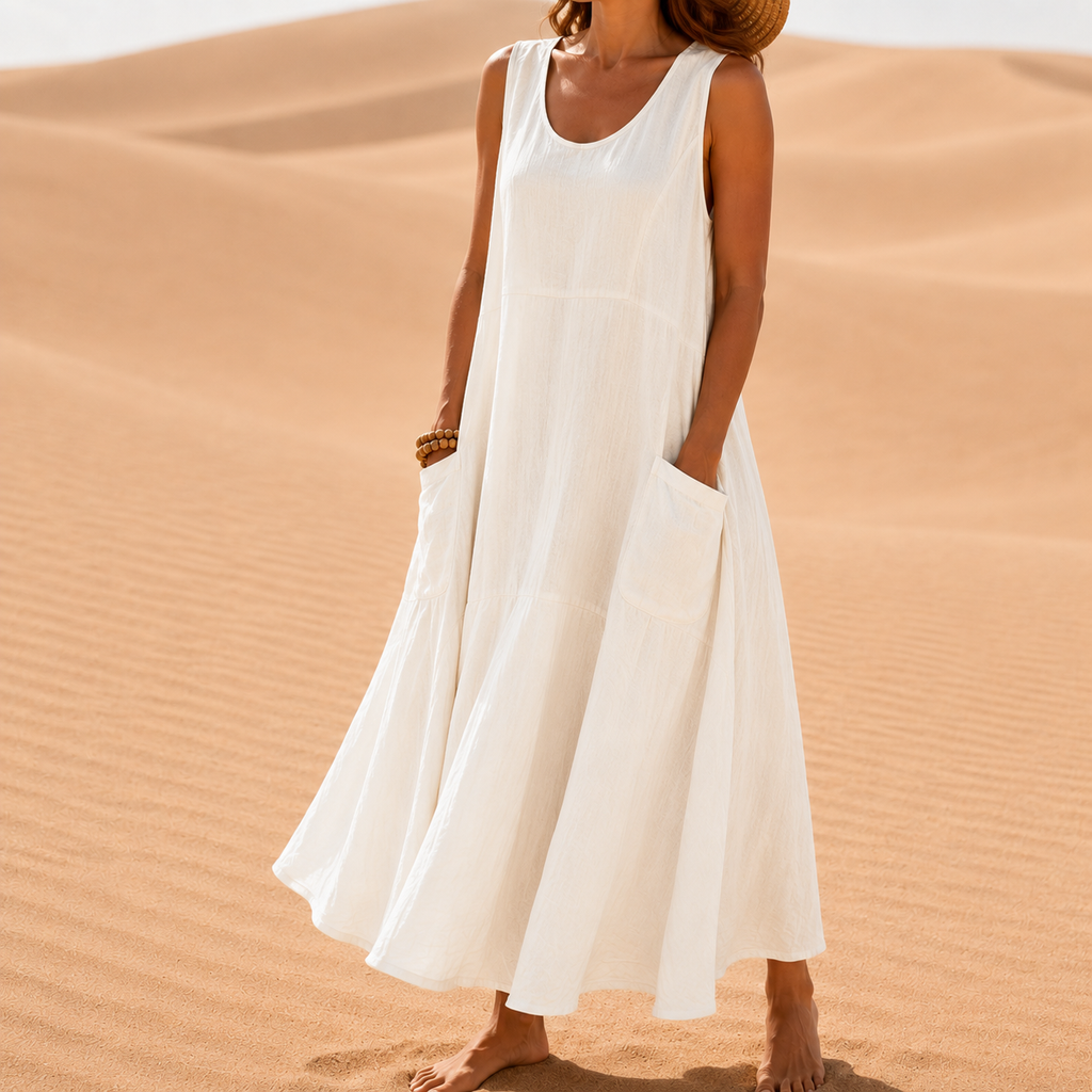 Clara | Damen Sommerkleid Midi Für Strand