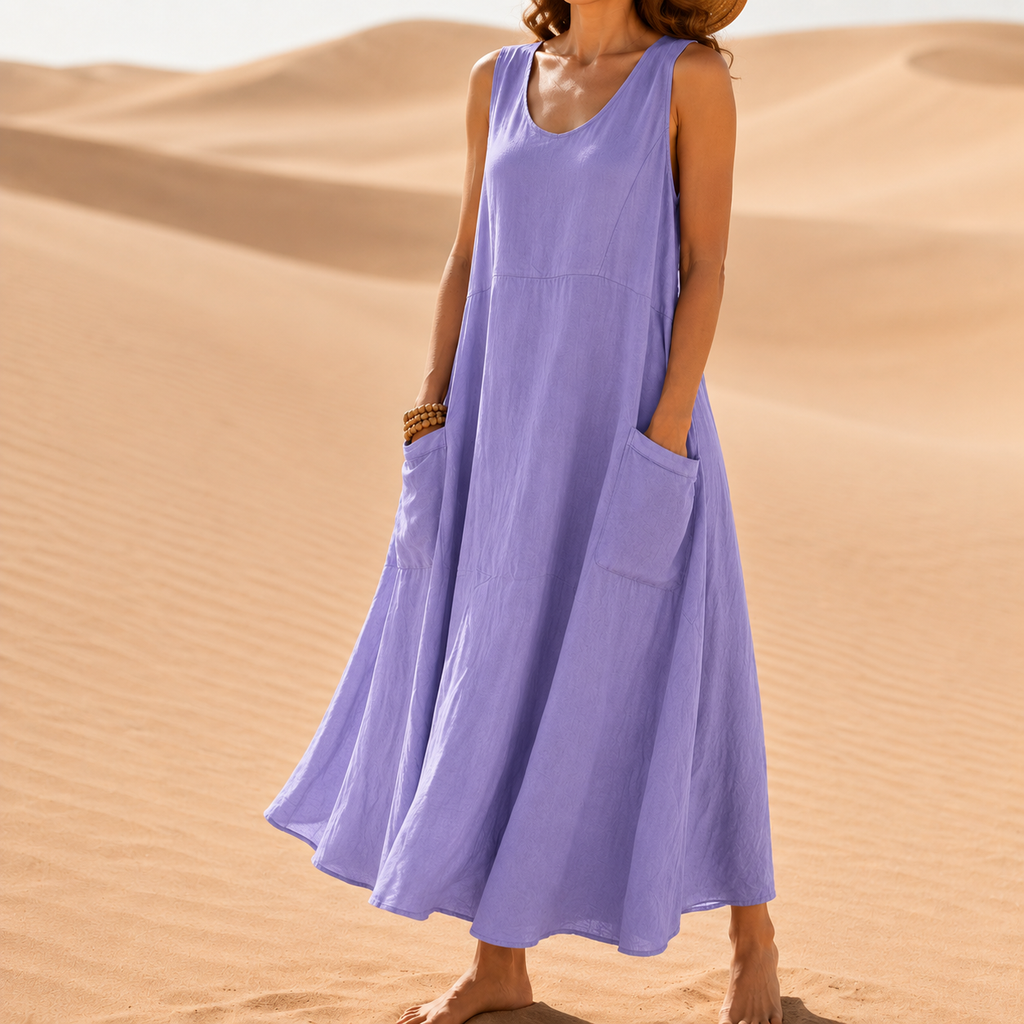 Clara | Damen Sommerkleid Midi Für Strand
