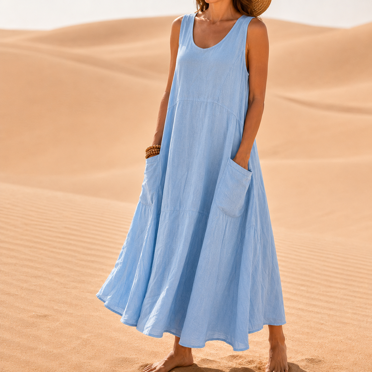 Clara | Damen Sommerkleid Midi Für Strand