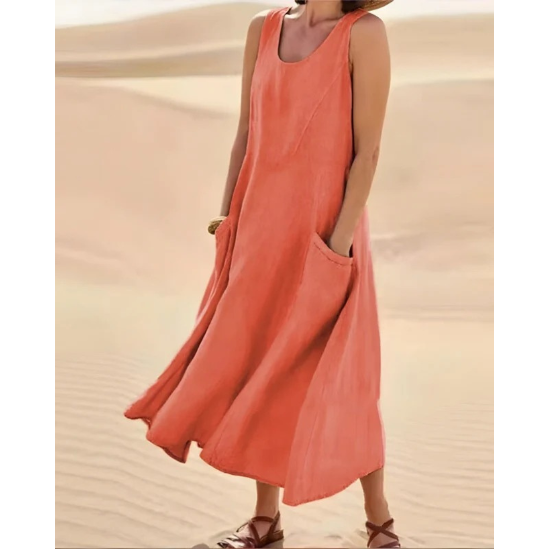 Clara | Damen Sommerkleid Midi Für Strand
