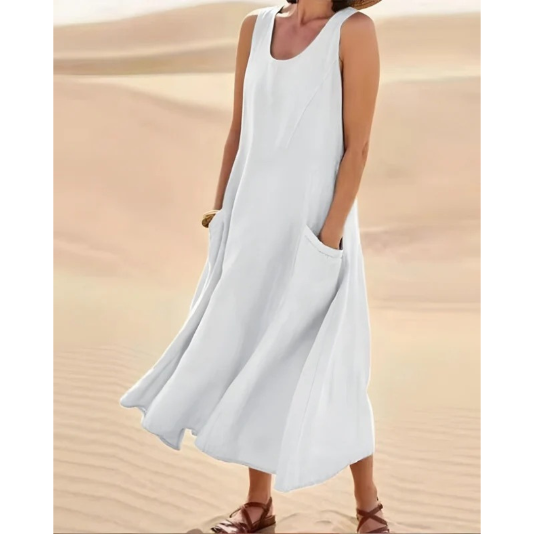 Clara | Damen Sommerkleid Midi Für Strand