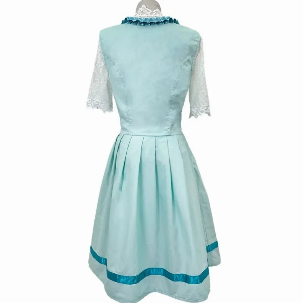 Clarissa | Damen Oktoberfest Dirndl Mit Spitzen Ärmel Und Rock Muster