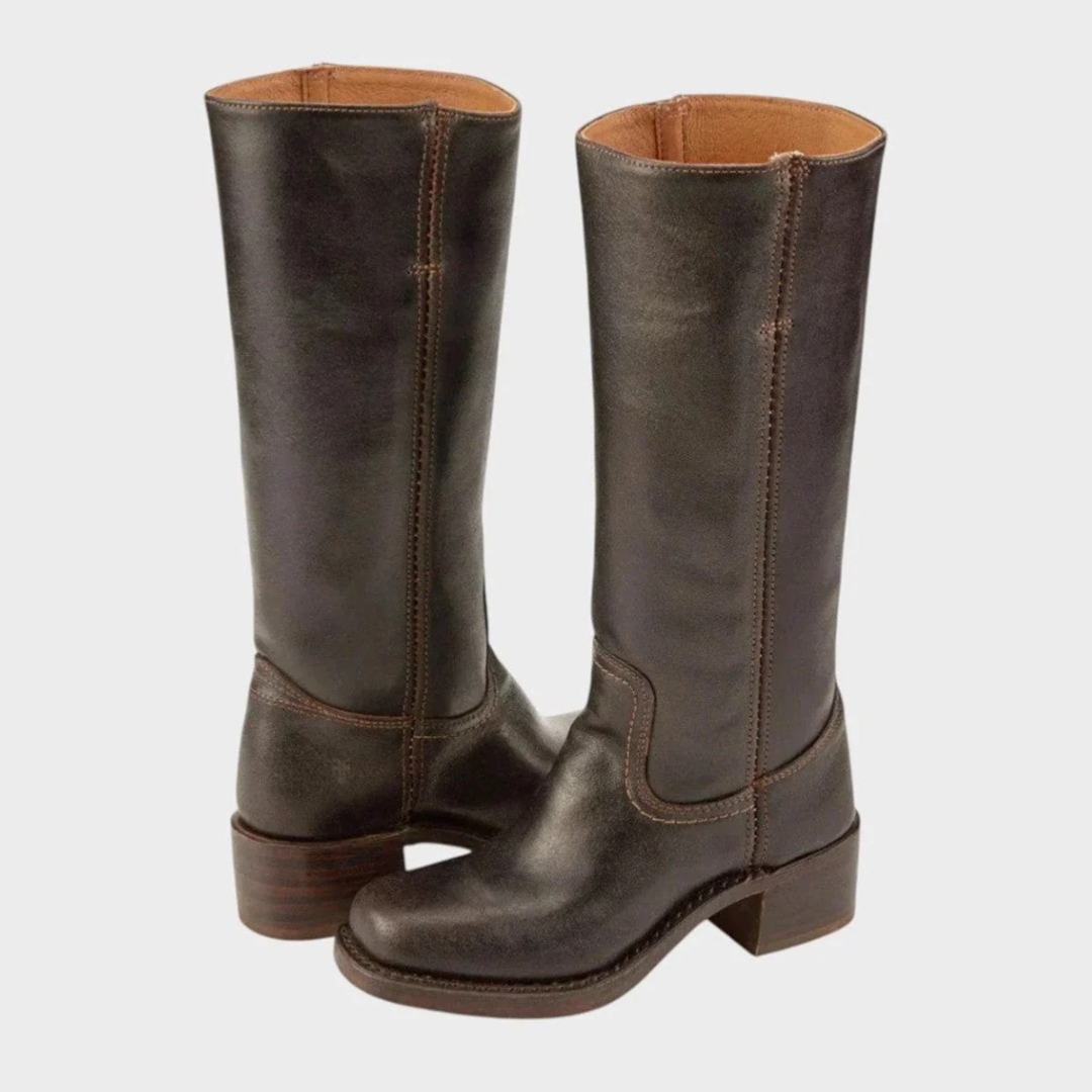 Claudia | Damen Orthopädische Lederstiefel mit langem Schaft im Western Stil