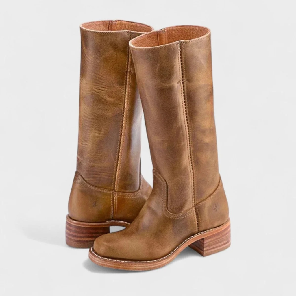 Claudia | Damen Orthopädische Lederstiefel mit langem Schaft im Western Stil
