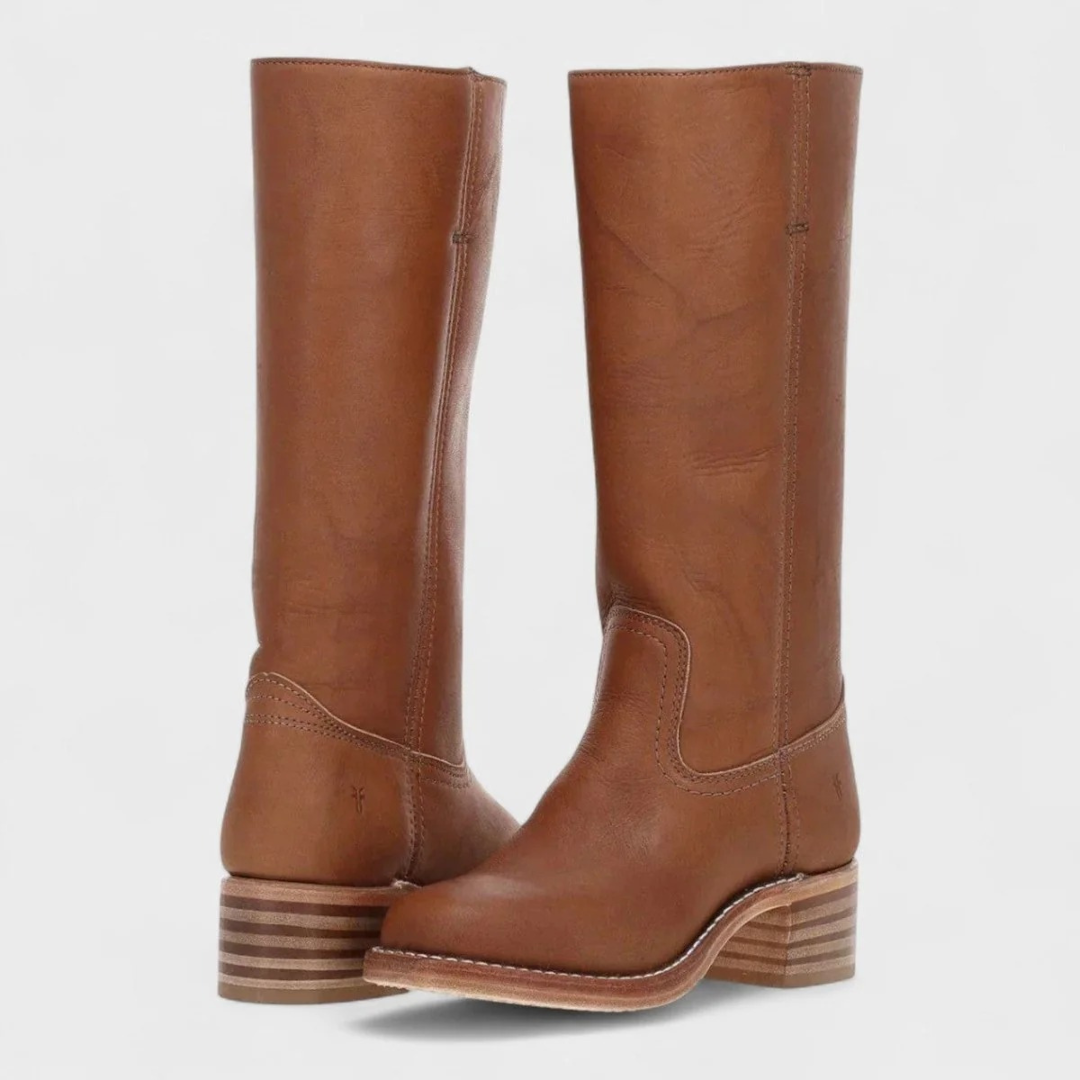 Claudia | Damen Orthopädische Lederstiefel mit langem Schaft im Western Stil