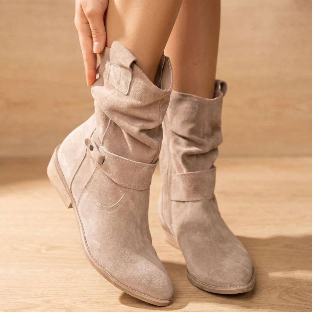 Claudia | Damen Orthopädische Stiefeletten mit Absatz und Wildleder