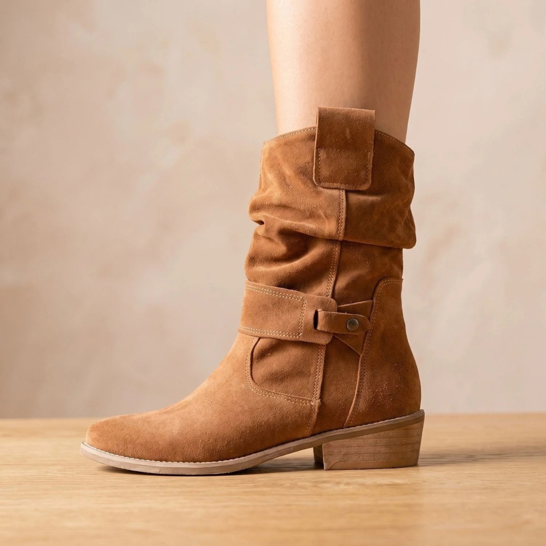 Claudia | Damen Orthopädische Stiefeletten mit Absatz und Wildleder