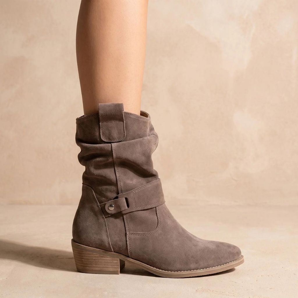 Claudia | Damen Orthopädische Stiefeletten mit Absatz und Wildleder