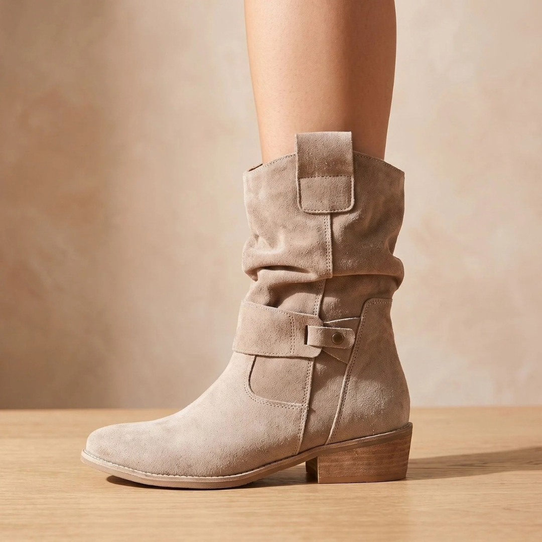 Claudia | Damen Orthopädische Stiefeletten mit Absatz und Wildleder
