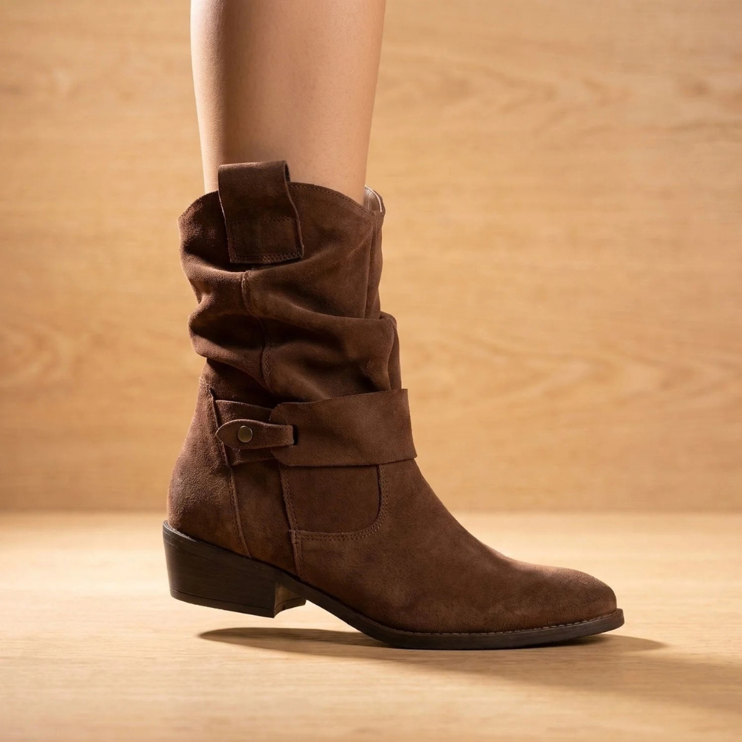 Claudia | Damen Orthopädische Stiefeletten mit Absatz und Wildleder