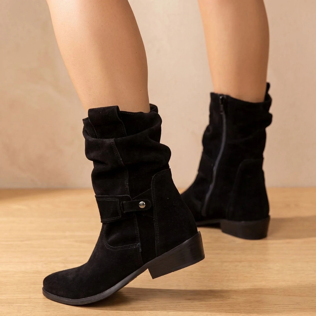 Claudia | Damen Orthopädische Stiefeletten mit Absatz und Wildleder