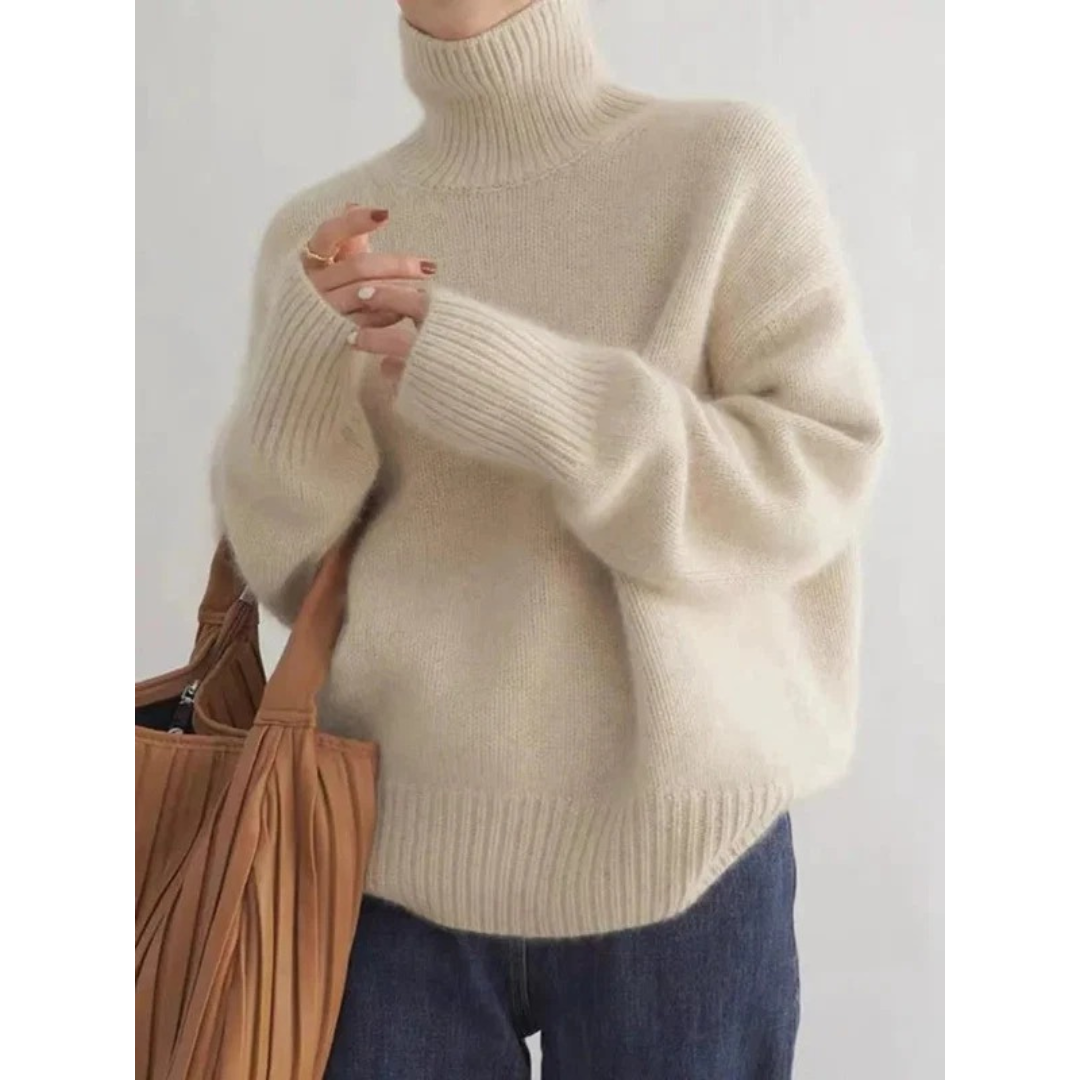 Claudia | Damen Rollkragenpullover mit weitem Schnitt