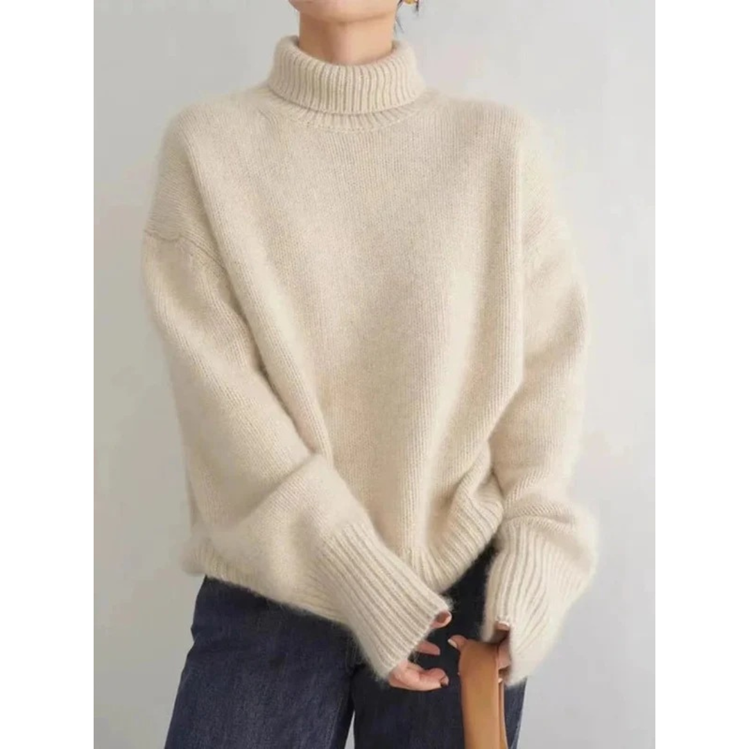 Claudia | Damen Rollkragenpullover mit weitem Schnitt
