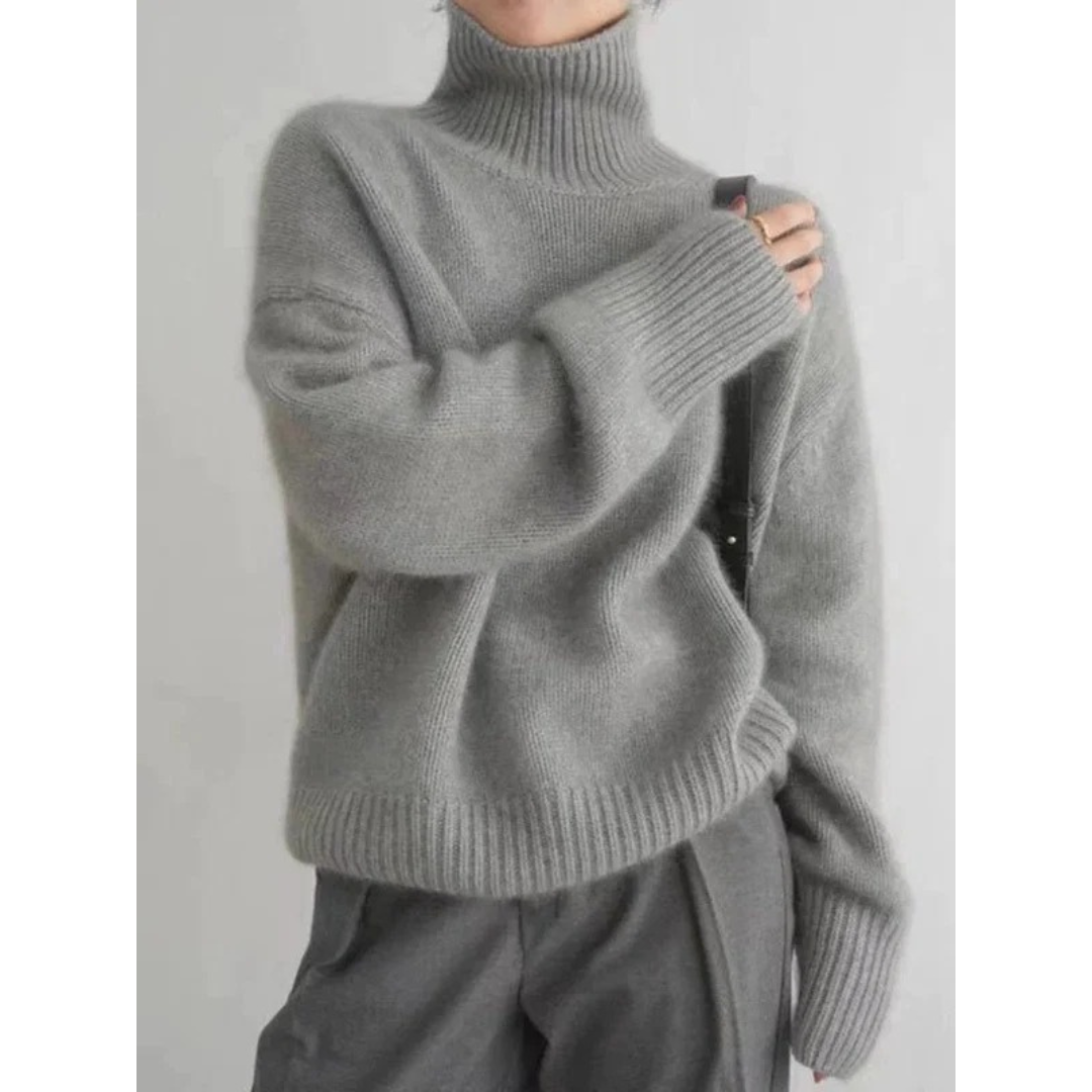 Claudia | Damen Rollkragenpullover mit weitem Schnitt