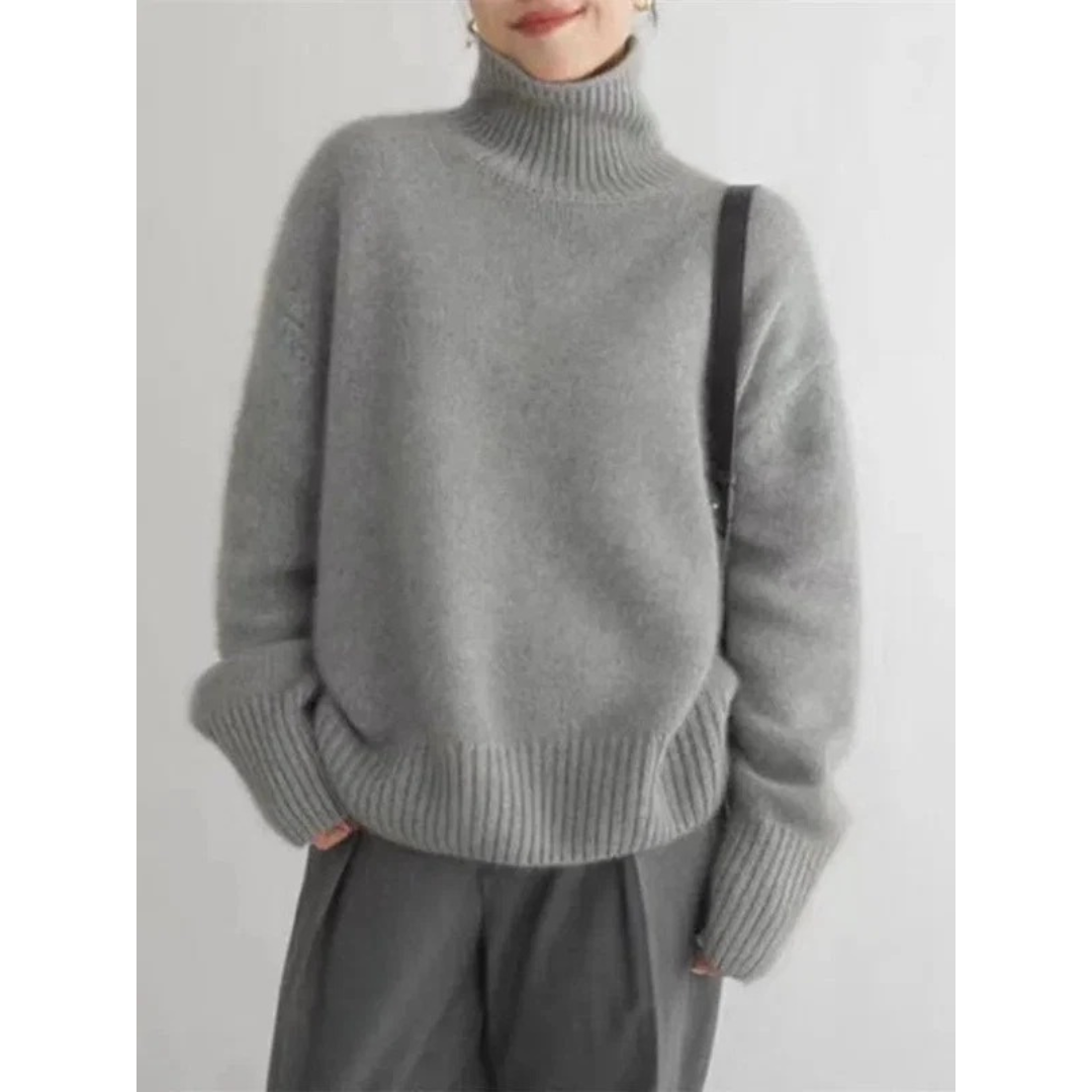 Claudia | Damen Rollkragenpullover mit weitem Schnitt